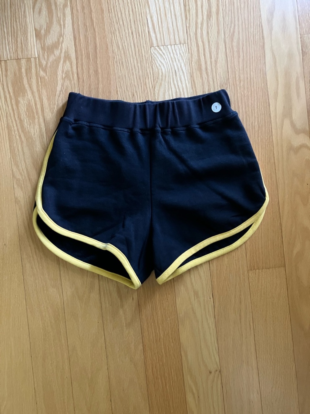 NWT Sundry Black Retro Shorts With Yellow Piping